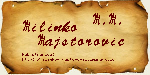 Milinko Majstorović vizit kartica